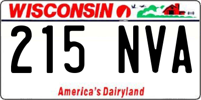 WI license plate 215NVA