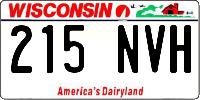 WI license plate 215NVH