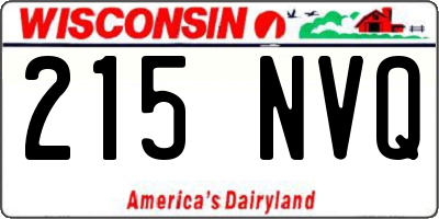 WI license plate 215NVQ