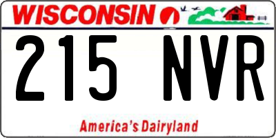 WI license plate 215NVR
