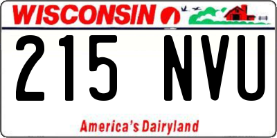 WI license plate 215NVU