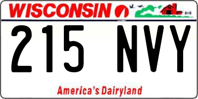 WI license plate 215NVY