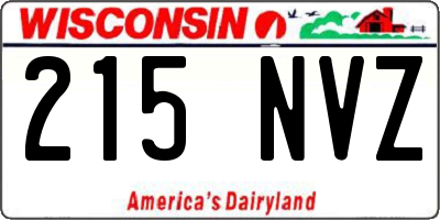WI license plate 215NVZ