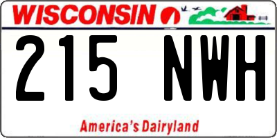 WI license plate 215NWH