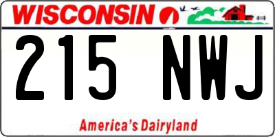 WI license plate 215NWJ