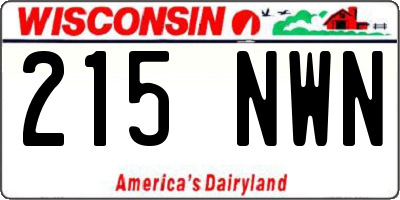 WI license plate 215NWN