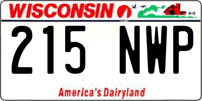 WI license plate 215NWP