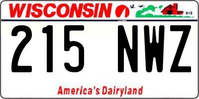 WI license plate 215NWZ
