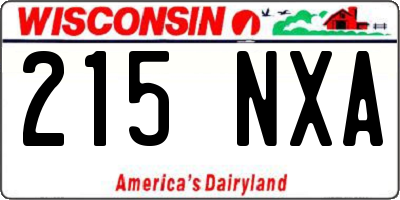 WI license plate 215NXA