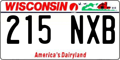 WI license plate 215NXB