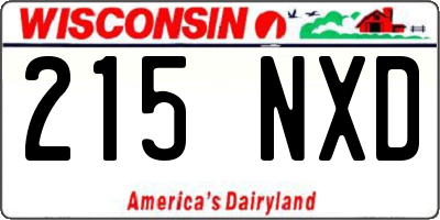 WI license plate 215NXD
