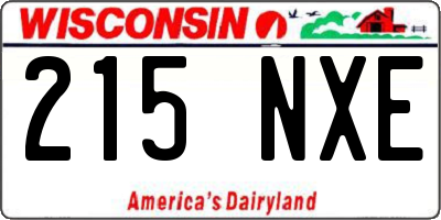 WI license plate 215NXE
