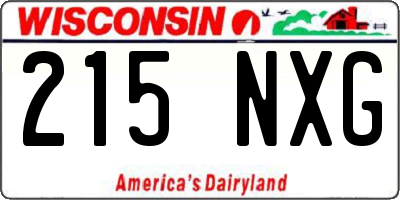 WI license plate 215NXG