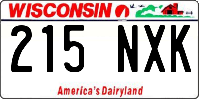 WI license plate 215NXK
