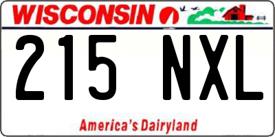 WI license plate 215NXL