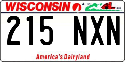WI license plate 215NXN