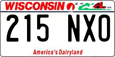 WI license plate 215NXO