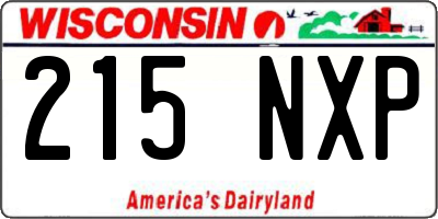 WI license plate 215NXP
