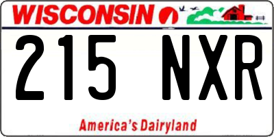 WI license plate 215NXR