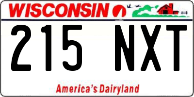 WI license plate 215NXT
