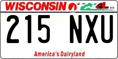 WI license plate 215NXU