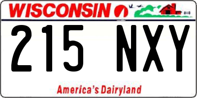 WI license plate 215NXY