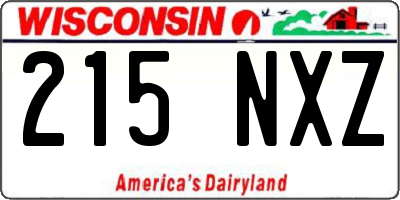 WI license plate 215NXZ