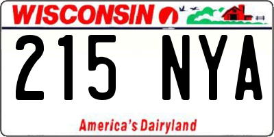 WI license plate 215NYA