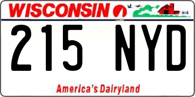 WI license plate 215NYD