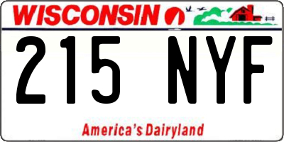 WI license plate 215NYF