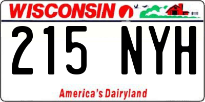 WI license plate 215NYH
