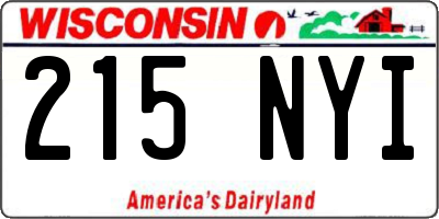 WI license plate 215NYI
