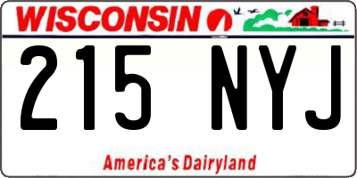 WI license plate 215NYJ