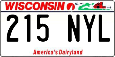 WI license plate 215NYL