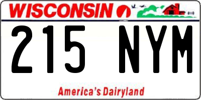 WI license plate 215NYM