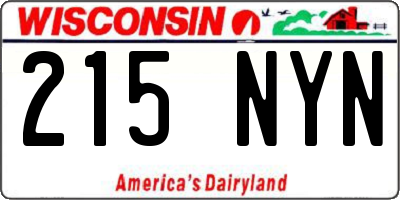 WI license plate 215NYN