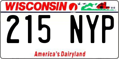 WI license plate 215NYP