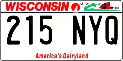 WI license plate 215NYQ