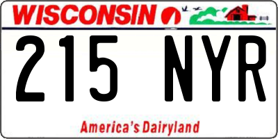 WI license plate 215NYR