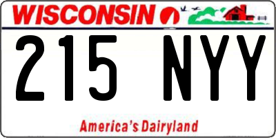 WI license plate 215NYY
