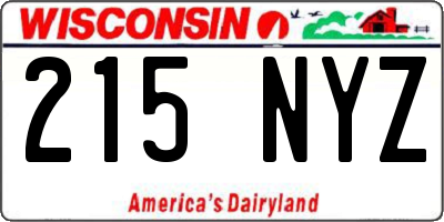 WI license plate 215NYZ