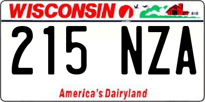 WI license plate 215NZA
