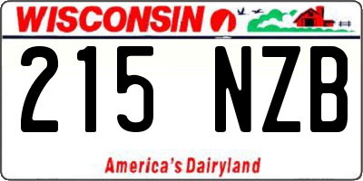 WI license plate 215NZB