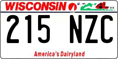 WI license plate 215NZC