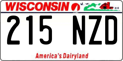 WI license plate 215NZD