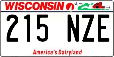 WI license plate 215NZE