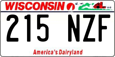 WI license plate 215NZF