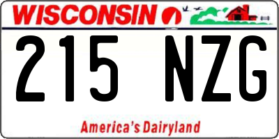 WI license plate 215NZG