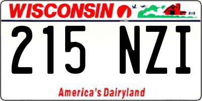 WI license plate 215NZI