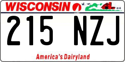 WI license plate 215NZJ